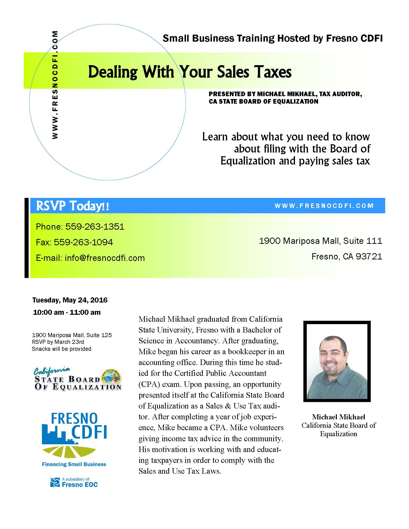Workshop Flyer_Dealing With Sales Taxes